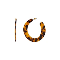 Tortoiseshell Warped Hoop Earrings