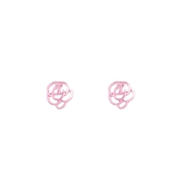 Pink Floral Cut-Out Stud Earrings