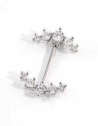 Surgical Steel Round Flower Drop Belly Ring