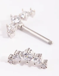Surgical Steel Round Flower Drop Belly Ring