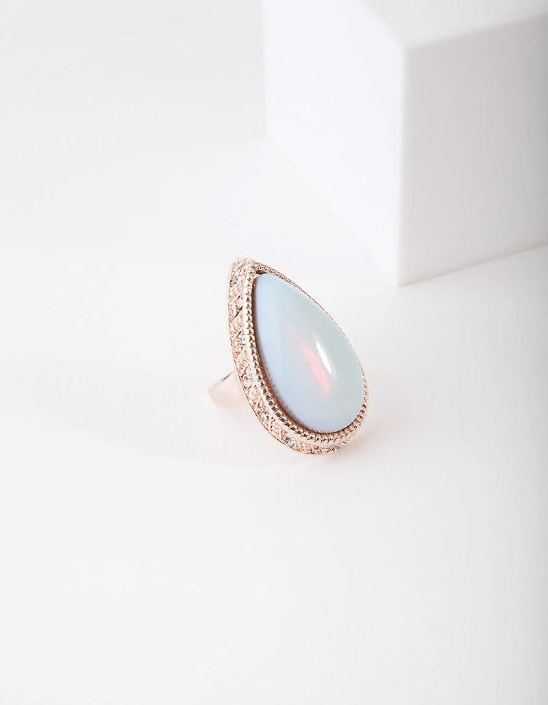 Rose Gold Moonstone Semi-Precious Ring