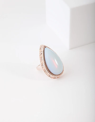 Rose Gold Moonstone Semi-Precious Ring