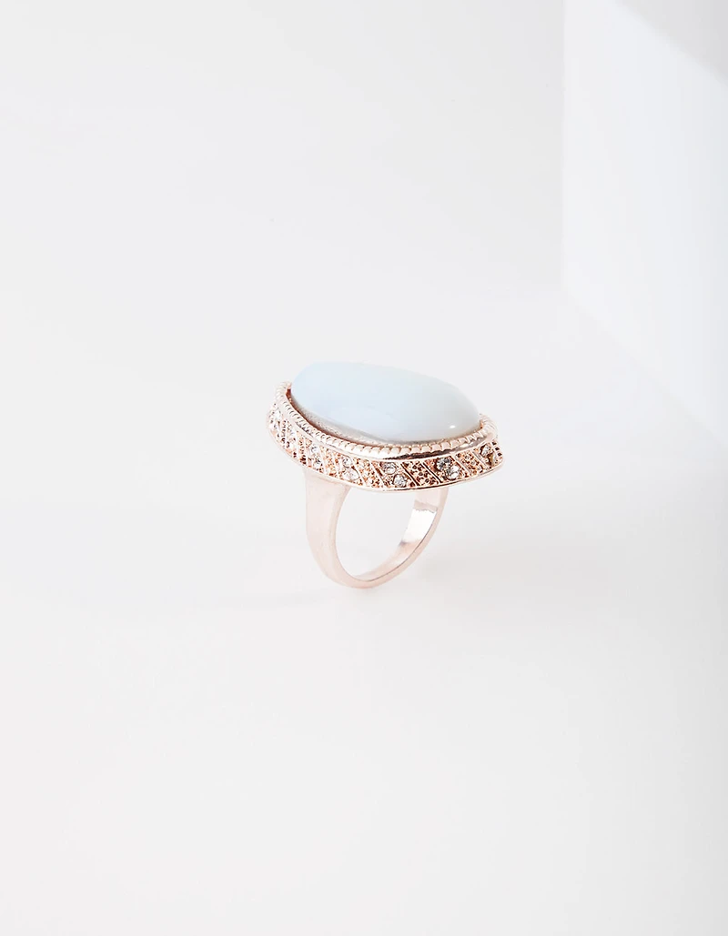Rose Gold Moonstone Semi-Precious Ring