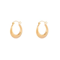 Gold Plated Sterling Silver Flat Edge Hoop Earrings