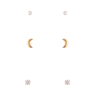 Gold Plated Sterling Silver Celestial Diamante Earring Pack
