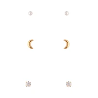 Gold Plated Sterling Silver Celestial Diamante Earring Pack