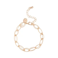 Gold Small Diamond Cut Chain Link Bracelet