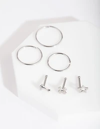 Surgical Steel Dolphin Motif Nose Piercing 6-Pack