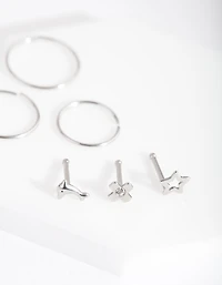 Surgical Steel Dolphin Motif Nose Piercing 6-Pack