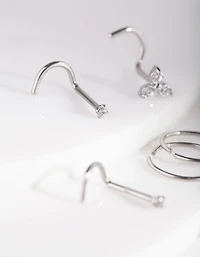 Surgical Steel Nose Ring & Stud 6-Pack