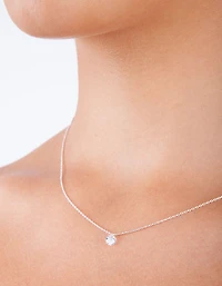 Sterling Silver Mini Cubic Zirconia Necklace