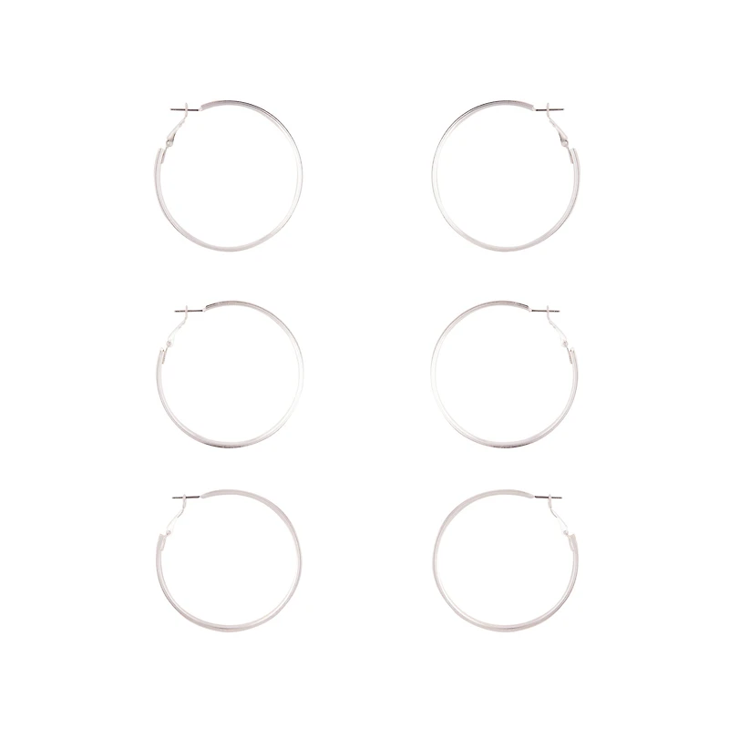 Silver Gold Gunmetal Glitter Hoop Earring Pack