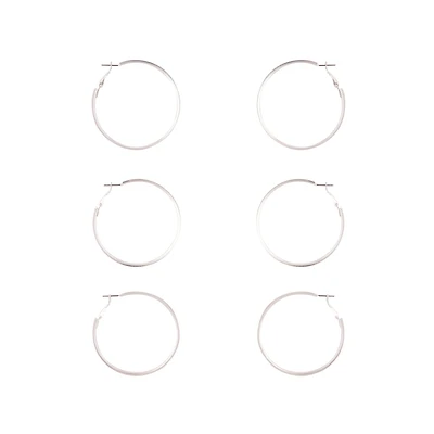 Silver Gold Gunmetal Glitter Hoop Earring Pack
