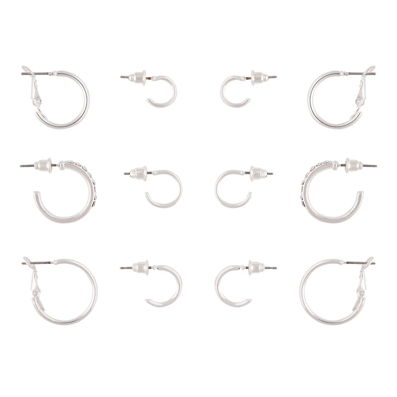 Silver Variety Hoop 6-Pack