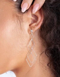 Silver Fine Diamond Cut Earrings