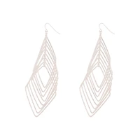 Silver Diamond Cut Drop Earrings