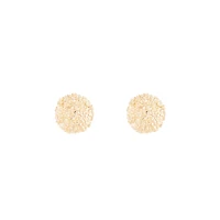 Gold Textured Round Stud Earrings