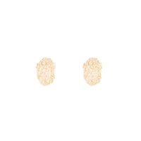 Gold Textured Round Stud Earrings