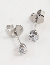 Surgical Steel Cubic Zirconia Piercing Stud 4mm