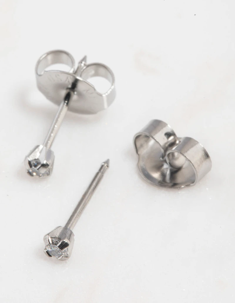 Surgical Steel Cubic Zirconia Piercing Stud 2mm