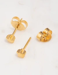 Gold 24K Star Piercing Stud 4mm