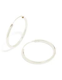 Sterling Silver Thick Hoop Earrings 30MM