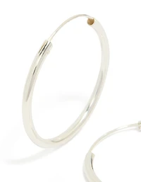 Sterling Silver Thick Hoop Earrings 30MM
