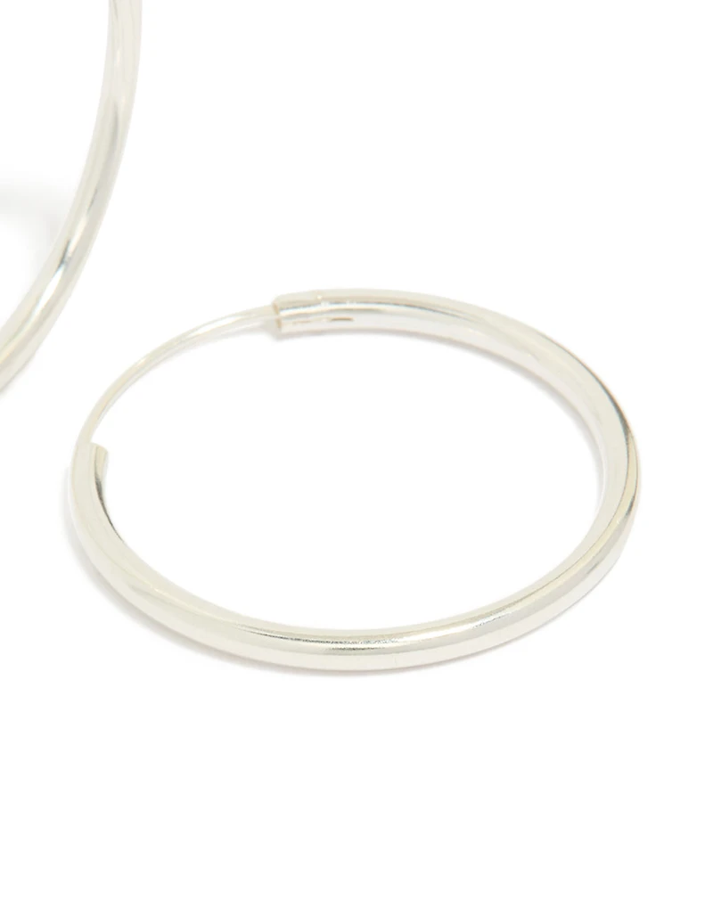 Sterling Silver Thick Hoop Earrings 30MM