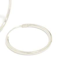 Sterling Silver Thick Hoop Earrings 30MM