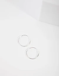 Sterling Silver 16mm Diamond Cut Hoop Earrings