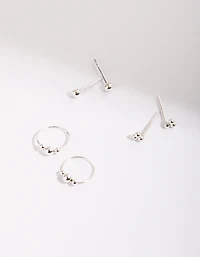 Sterling Silver Ball Mix Earring Pack