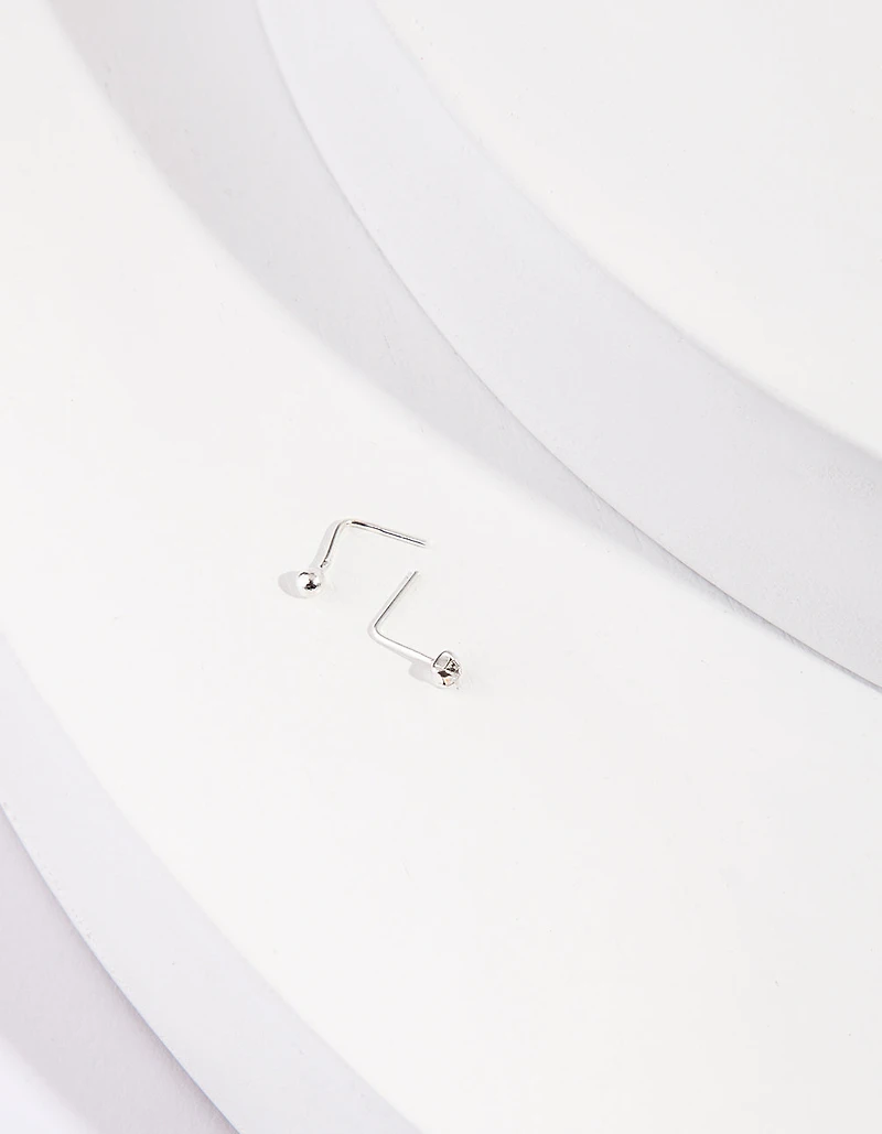Sterling Silver Ball Diamante Nose Stud