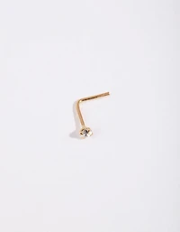 Gold Plated Sterling Silver Fine Diamante Nose Stud