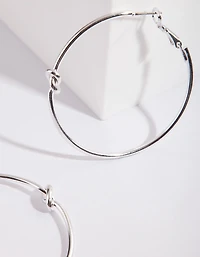 Silver Knot Hoop Earrings