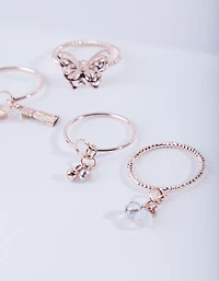 Rose Gold Nature Shapes Ring Pack