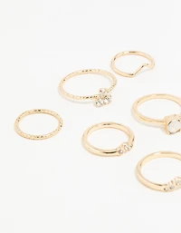 Gold Fine Moonstone Ring Pack