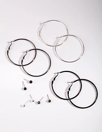 Mixed Metal Stud & Hoop Earring 6-Pack