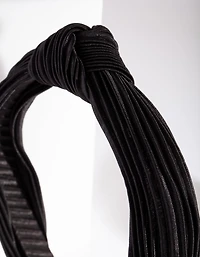 Black Pleated Turban Headband