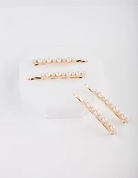 Gold Pearl Cluster Pins
