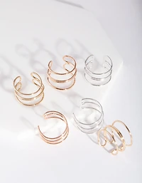 Fine Modern Cuff Toe Ring Pack