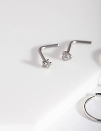 Surgical Steel Heart Nose Ring 4-Pack
