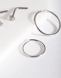 Surgical Steel Heart Nose Ring 4-Pack
