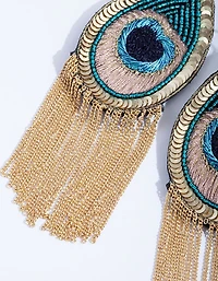 Peacock Chain Chandelier Earrings
