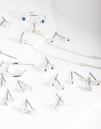 Silver Diamante Motif Earring 20 Pack