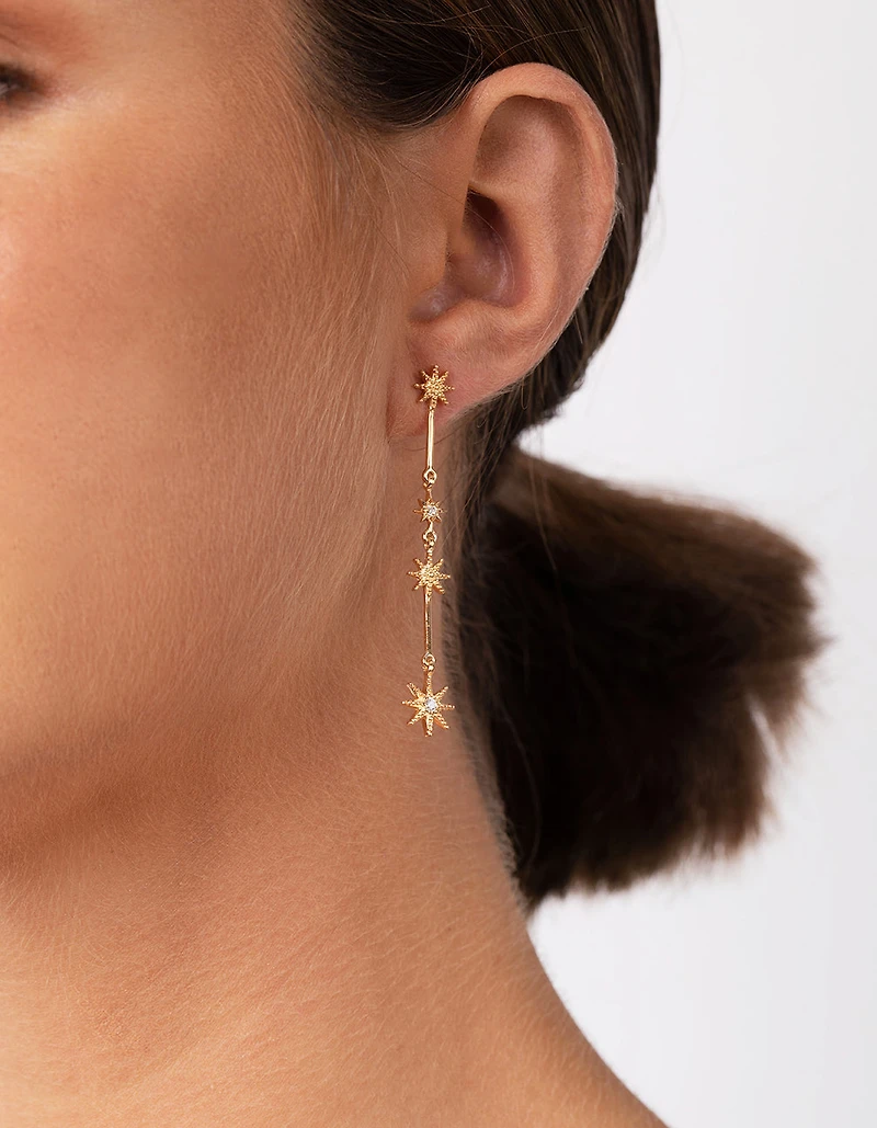 Gold Plated Sterling Silver Constellation Star Drop Earrings