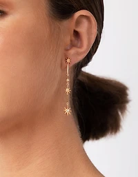 Gold Plated Sterling Silver Constellation Star Drop Earrings