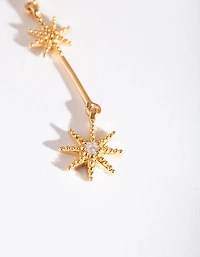 Gold Plated Sterling Silver Constellation Star Drop Earrings