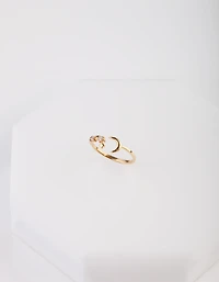 Gold Plated Sterling Silver Open Celestial Ring
