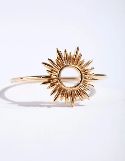 Bague Sun Burst en argent sterling plaqué or