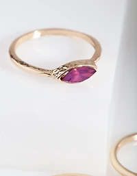 Gold Multi Gem Layered Ring Stack